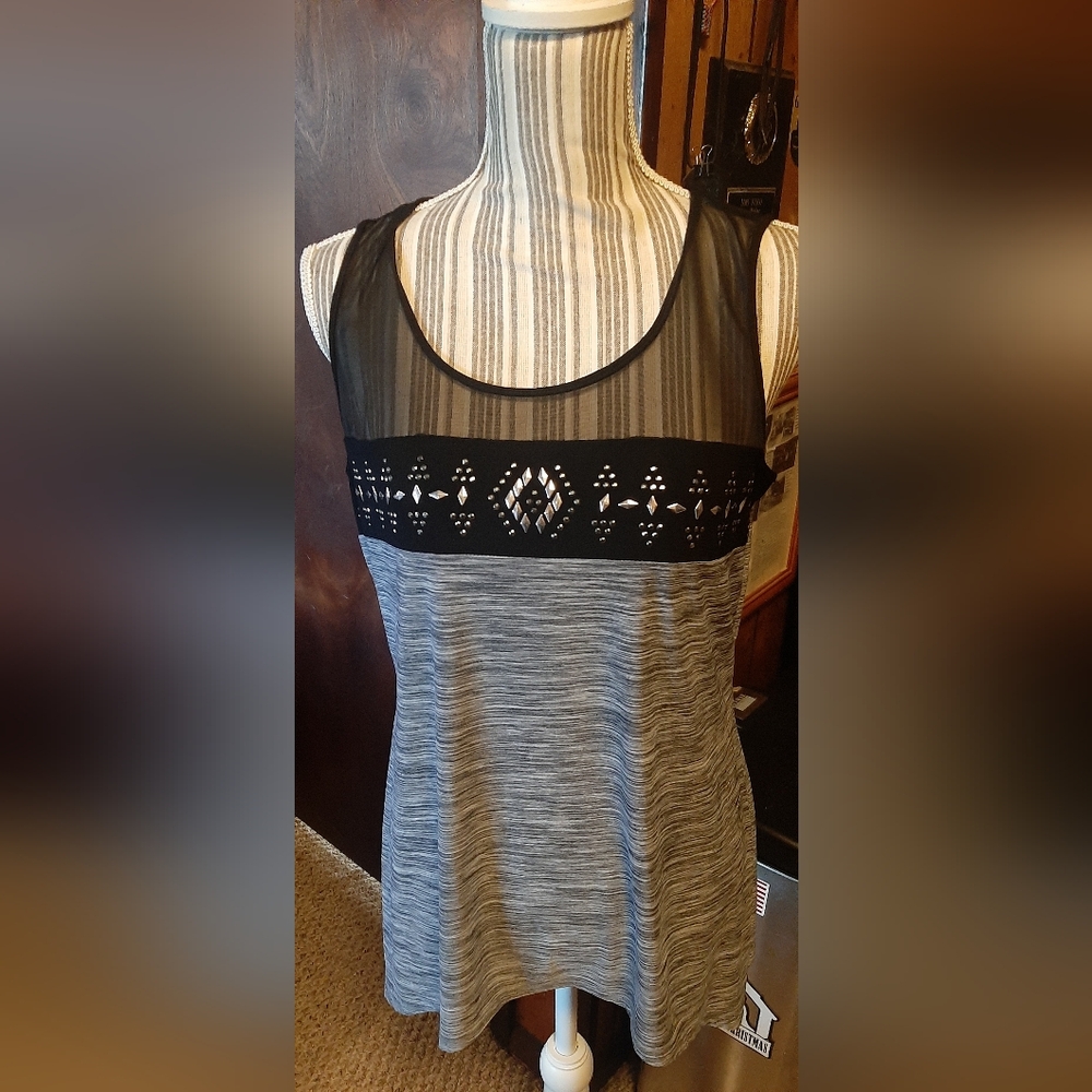 ELF Black and Gray Patterned Tank Top